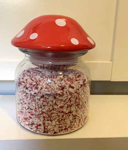 Glass peppermint jar lid - glass,
