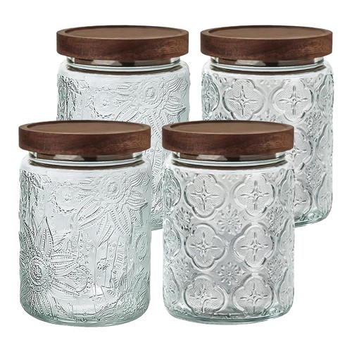 Vintage glass jar with - glass, lid