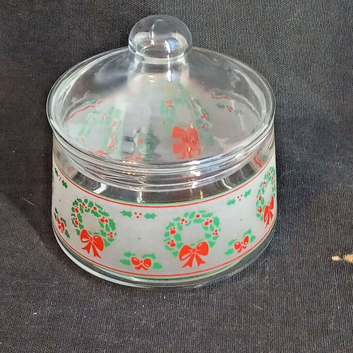 Vintage lidded glass christmas - vintage,