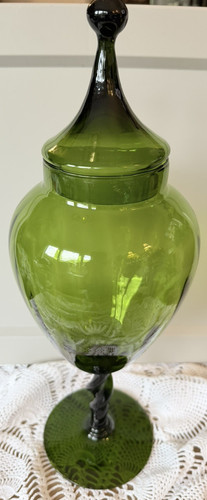 Vtg empoli glass avacado - glass,