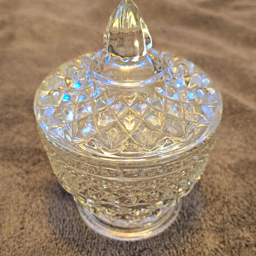 Vintage clear glass round - clear,