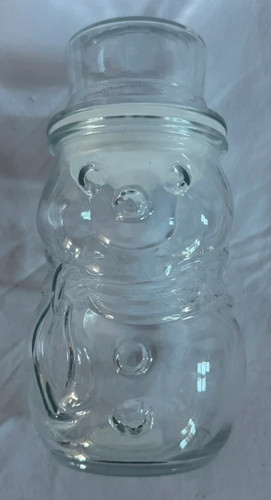 Vintage glass snowman jar - snowman,