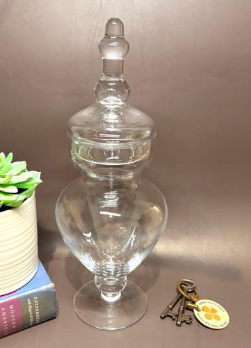 Vintage clear glass apothecary - clear,