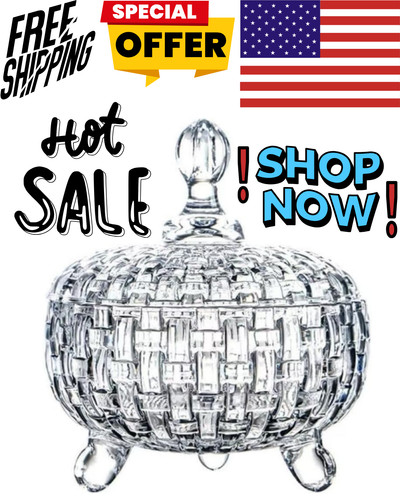 Candy jar with - lid, crystal